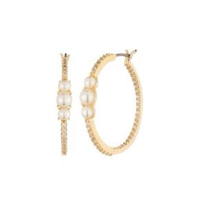 Givenchy Faux-Pearl Cubic Zirconia Hoop Earrings